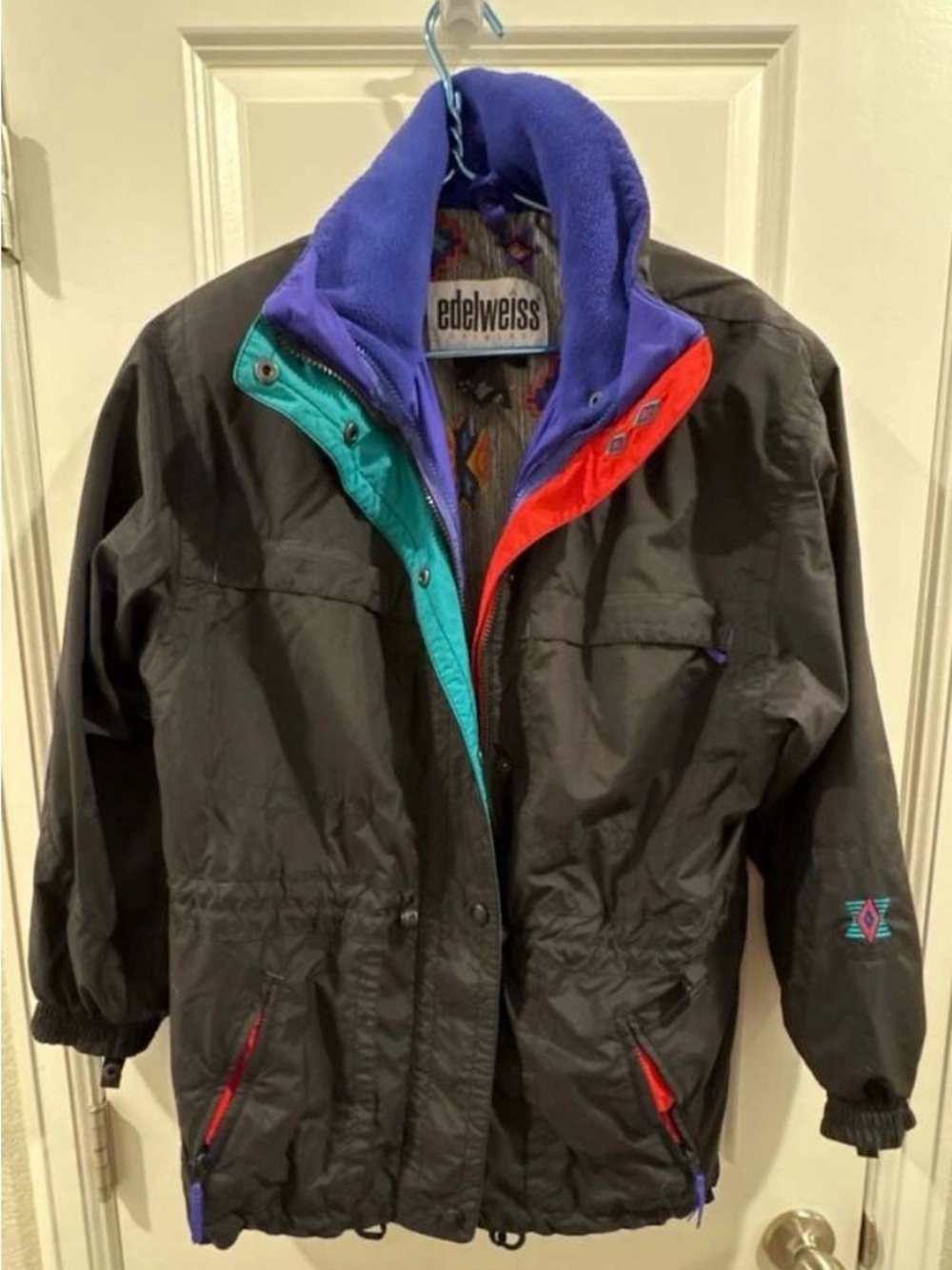 Edelweiss Skiwear Vintage 90s Multi-Color Block Jacket